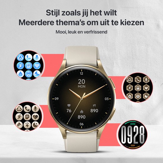 Otiume Zenith GTX05 – Smartwatch – 45 mm AMOLED-Display – GPS – Telefonieren über Bluetooth – Gold