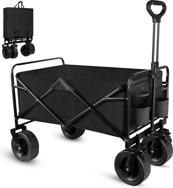 Outbee Bolderkar - Faltbarer Bolderkar - 100kg Tragkraft - 100Liter Fassungsvermögen - Schwarz