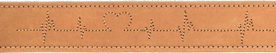Trixie – Rustikales Lederhalsband „Hartslag“ – Braun – 55–65 × 4 cm