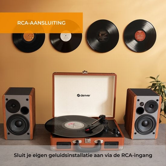 Denver - VPL120 - Plattenspieler - mit Lautsprecher - inkl. PC-Software - Autostopp - Braun