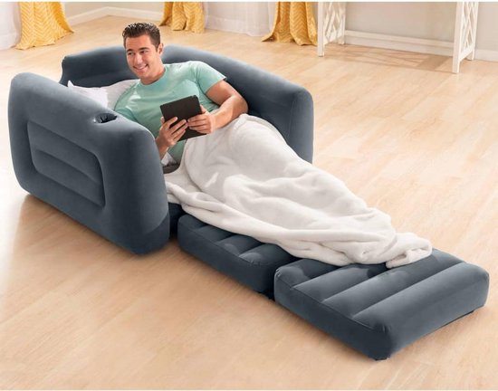Intex - Ausziehbarer aufblasbarer Schlafsessel - Komfortabler 2-in-1-Loungesessel und Hüttenbett