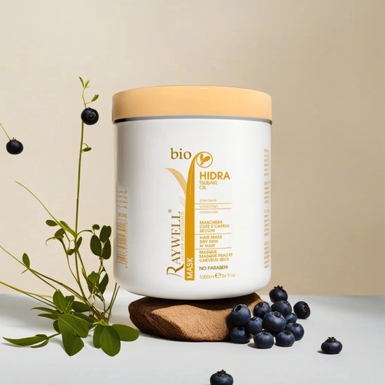 Raywell Hidra - Haarmaske - Haarmaske für geschädigtes Haar - Haarmaske für trockenes Haar - ohne Parabene - für trockenes Haar und Kopfhaut - 1000 ml