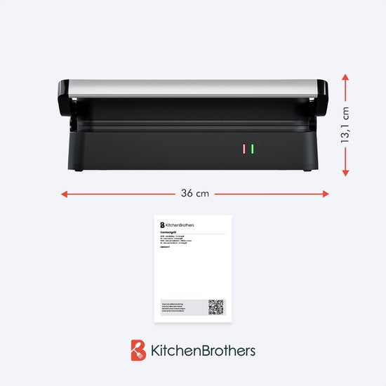 KitchenBrothers Kontaktgrill - Toasti Gerät - Grillgerät - Panini Grill - Croque Monsieur Gerät - Toasti Eisen - 1200W - Schwarz