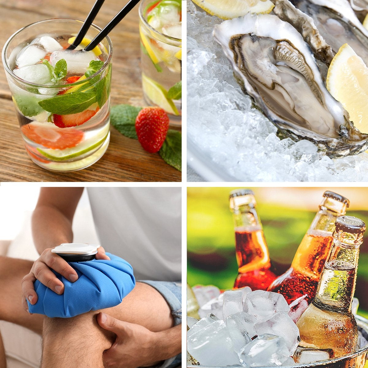 KitchenBrothers Eiswürfelbereiter - 2 Liter - mit Eisportionierer - Schwarz