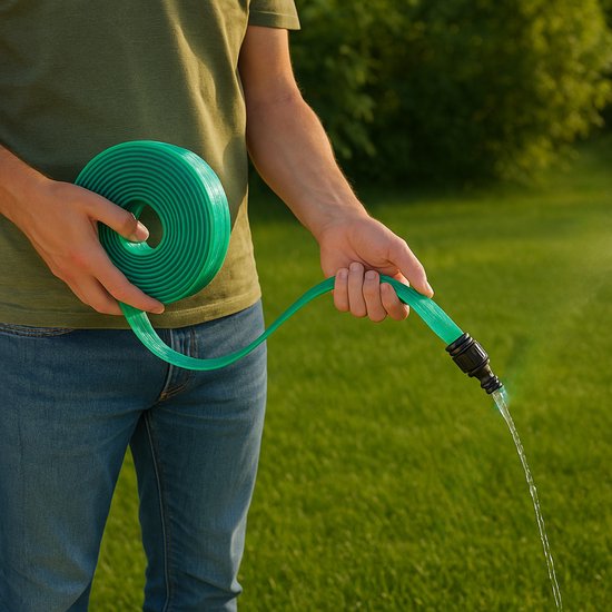 Kinzo Flachspritzschlauch 25M - Spritzschlauch für Rasen & Blumen - Gartenschlauch