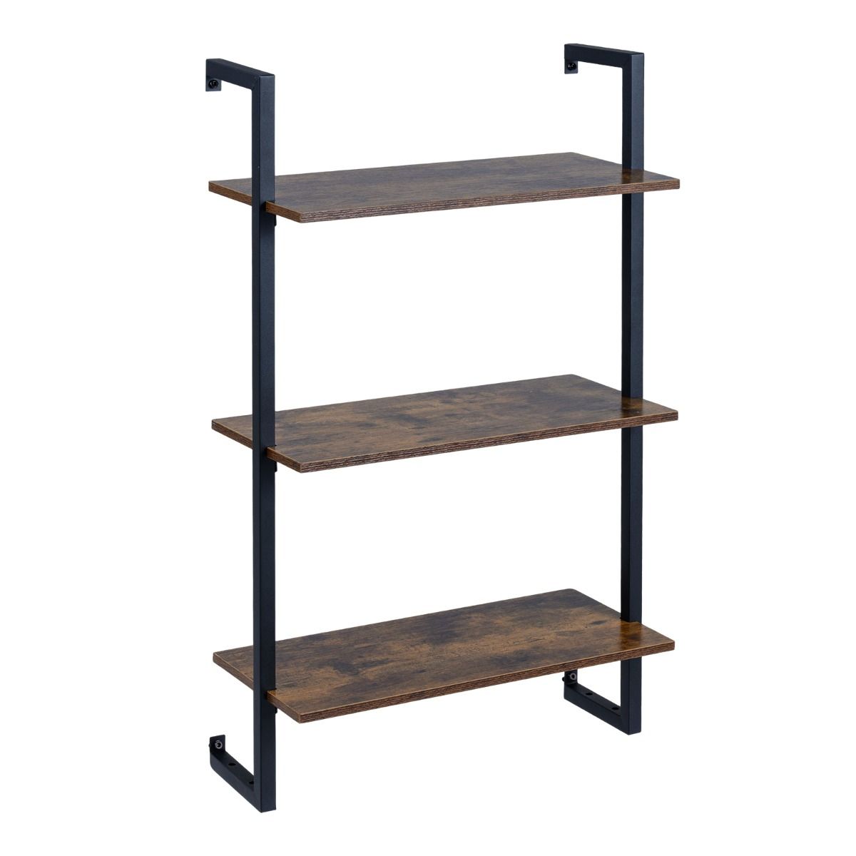 Coast Wandregal Küchenregal – 3 Ebenen – Metallrahmen – braun – 53 x 23 x 90 cm