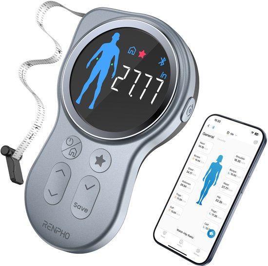 Renpho Smart Body Tape Measure+ – Intelligentes Maßband für den Körper – Umfangsmesser – mit Renpho Health App – 150 cm
