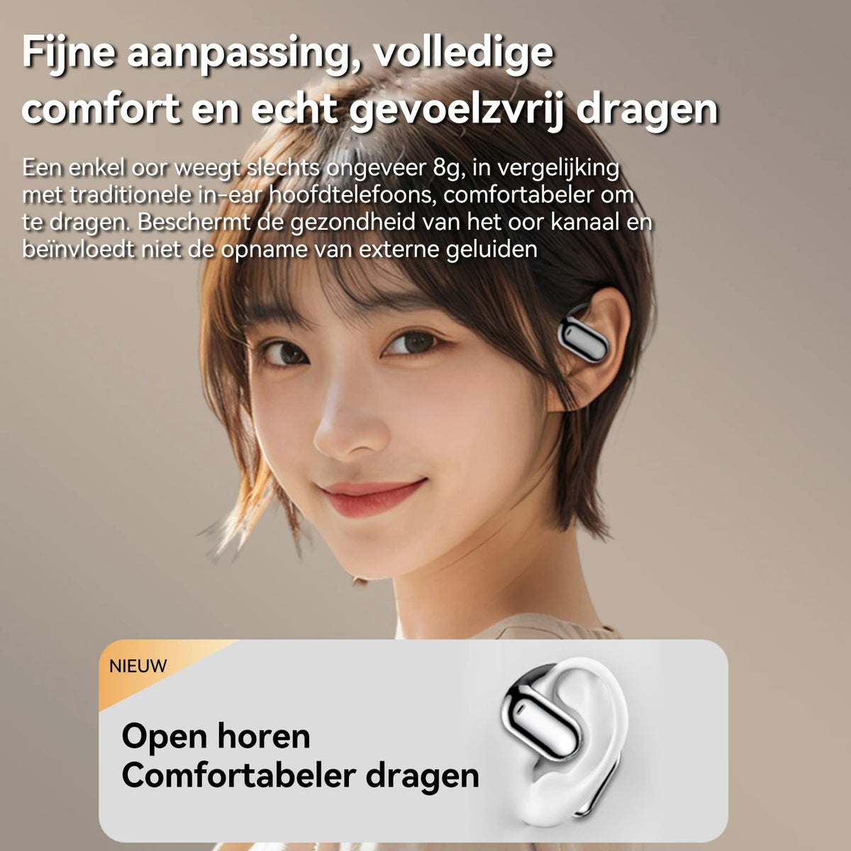 FITTEK YYK Q16 Pro AI Übersetzungs-Ohrhörer – Silbergrau – Bluetooth 5.4, ANC, 40 Stunden Akkulaufzeit