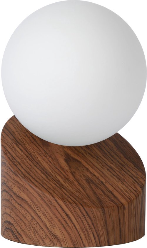 Lucide LEN – Tischlampe – Ø 10 cm – 1xG9 – Dunkler Holzlook – Japandi