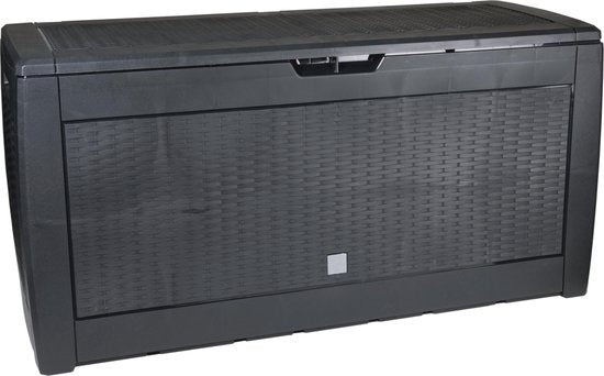 Living Style Aufbewahrungsbox - Gartenkissenbox mit Rädern - 310 Liter - Schwarz