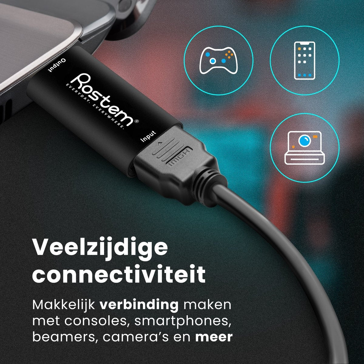 Rostem Capture Card HDMI zu USB - Video Game Capture geeignet für PlayStation, Xbox, Nintendo, Windows, MAC - Game Capture