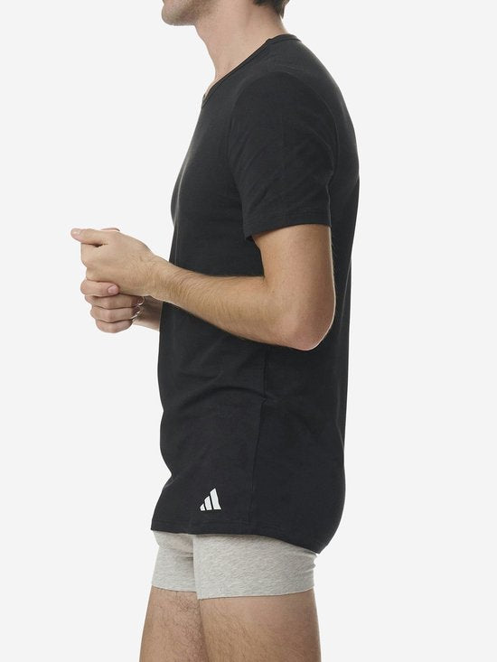 adidas Sportswear 2er-Pack T-Shirt mit Rundhalsausschnitt – Active Flex Cotton – Unterhemden für Herren – 2x schwarz
