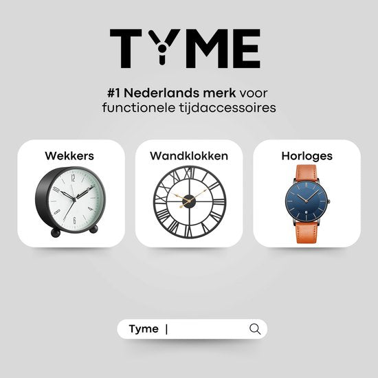 Tyme Wanduhr im Industrial-Stil – 34 cm – römische Ziffern – gut ablesbar – analog – Uhrwerk – moderne Wanduhr – Quarz – schwarz