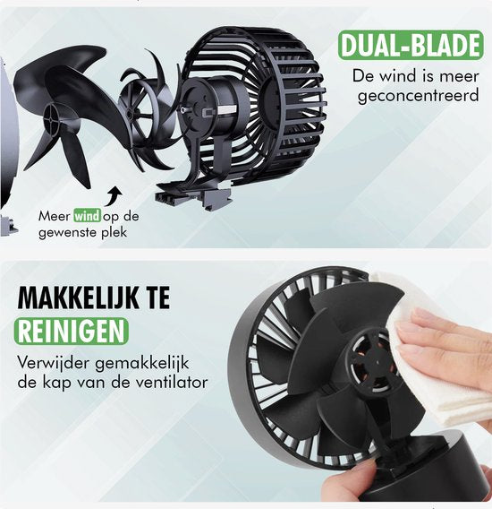 Travelhawk Mini USB-Ventilator - Tischventilator - Mini-Ventilator - klein, leise und geräuschlos - zwei Motoren - neigbar - 2 Geschwindigkeiten - schwarz