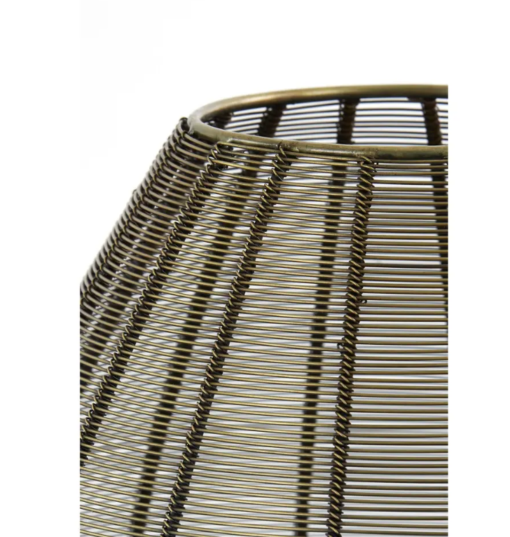 Licht & Wohnen Tischleuchte SUNEKO Ø35 cm - Antike Bronze - Geflochtenes Metall - Modern & Robust - E27