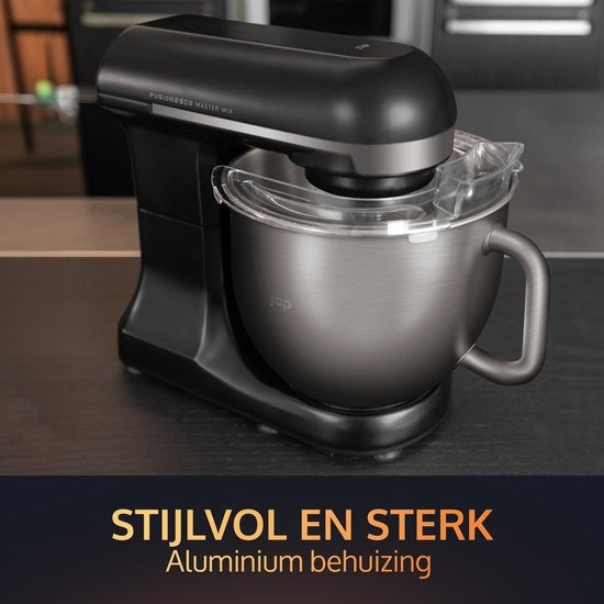 JAP Appliances Mastermix - Küchenmaschine (1000 W) - Küchenroboter mit 6 Geschwindigkeitsstufen und Pulsfunktion - Mixer mit 5,7-Liter-Mixtopf - Inklusive Topftrockner - Schwarz mattiert