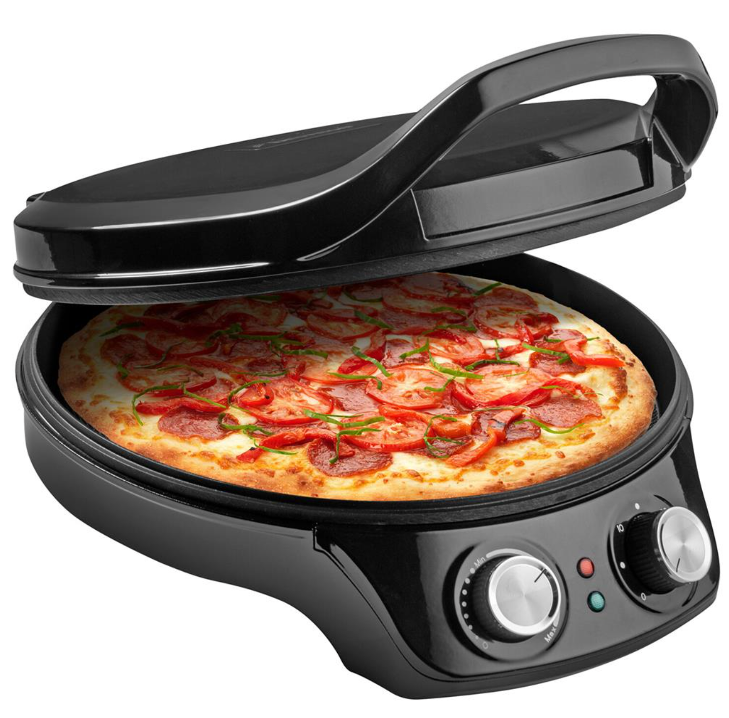 Bestron Pizzaofen APZ300Z – Ø 32 cm – Timer – einstellbarer Thermostat – Ober- und Unterhitze