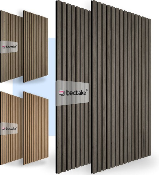tectake - 2er-Set Akustikpaneele Sonic Wall - Farbe Ebenholz - Schallabsorbierendes Paneel - Lärmreduzierung - verschiedene Farben - Maße pro Paneel (LxBxH): ca. 120x60x2,1cm
