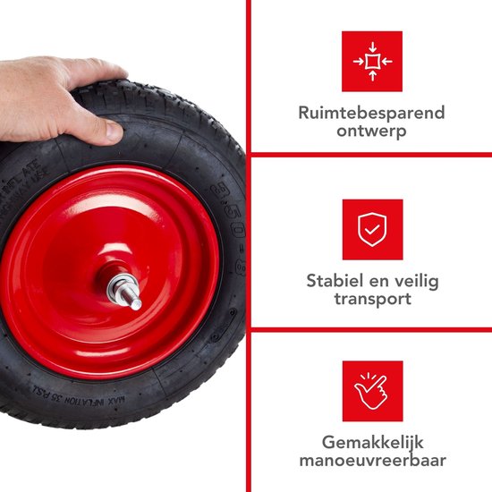 Toolland Schubkarre, 85 Liter, Bausatz, ideal für den Transport verschiedenster Materialien, robust und rostfrei, einfache Montage, Stahl verzinkt, Luftrad, 12 kg
