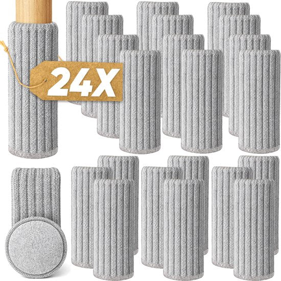 Vaive Stuhlfußschutz – Bodenschutz – Stuhlfußsocken – Stuhlfußkappen – Stuhlfußschutz – Stuhlsocken – Grau