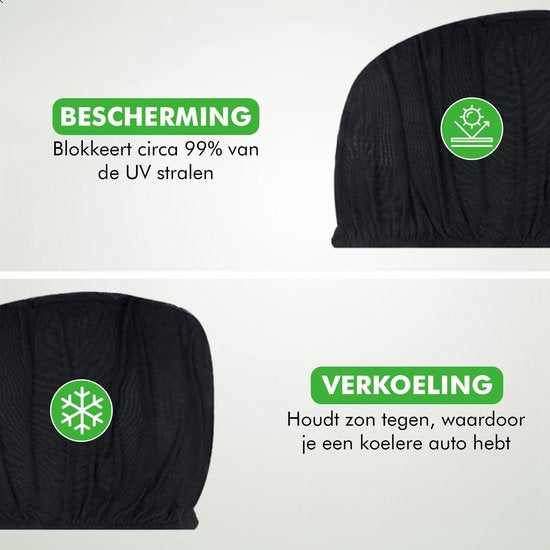 Travelhawk Sunshade Car Baby - 2 Stück - Sonnenschirm Auto - UV-Schutz für Baby und Kind - Sonnenschirm Seitenfenster - Schwarz