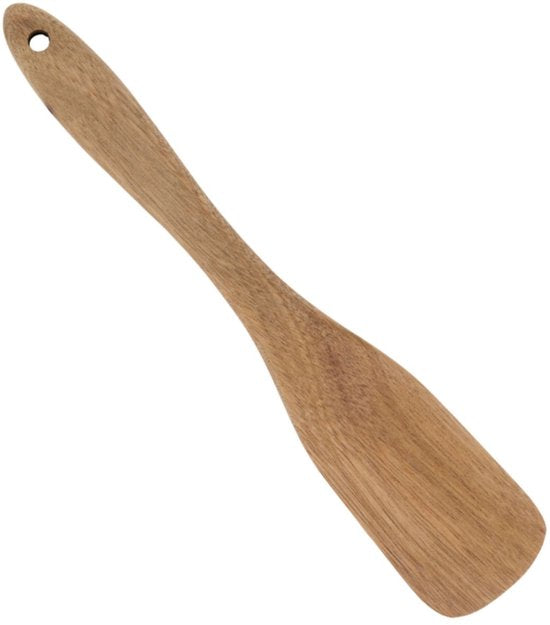 alpina Holzspatel 30 cm – Akazienholz – Ergonomisches Design – Geeignet für das tägliche Kochen und Backen – Langlebig und leicht zu reinigen – Mit Aufhängehaken – Braun