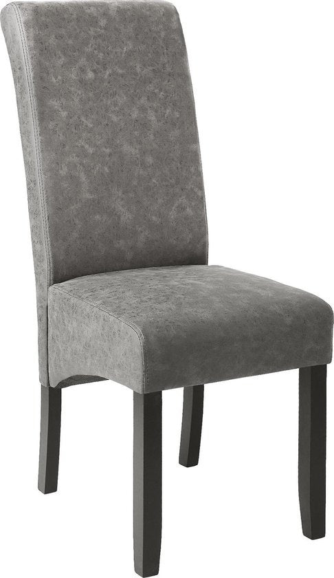 tectake - 2 Esszimmerstühle mit ergonomischer Sitzform - grau marmoriert - 403627