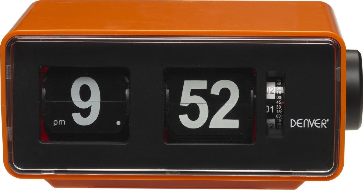 Denver Retro-Uhrenradio - FM-Radio - Retro-Flip von Figuren - CR425 - Orange