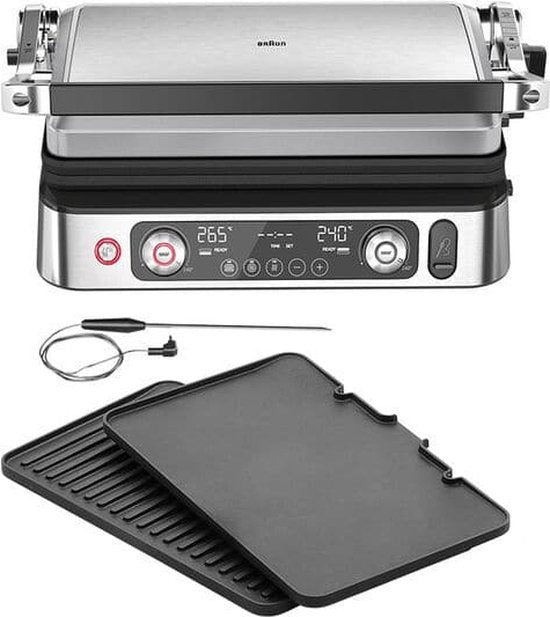 Braun 0X17900007, Schwarz, Edelstahl, Edelstahl, Rechteckig, Knöpfe, Drehknopf, Braten + Grillen, 851 cmÂ²