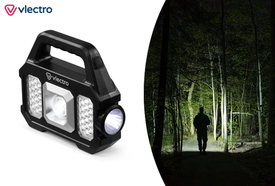 Vlectro wiederaufladbare Taschenlampen – 2 Stück – Solar/USB-C – 500 Lumen – IP44
