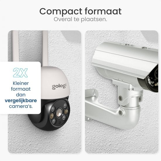 Gologi Außenkamera - Außenkamera mit Nachtsicht - Sicherheitskamera - IP-Kamera - Sicherheitskamera - 4x Digitalzoom - 3MP - Mit Wifi und App