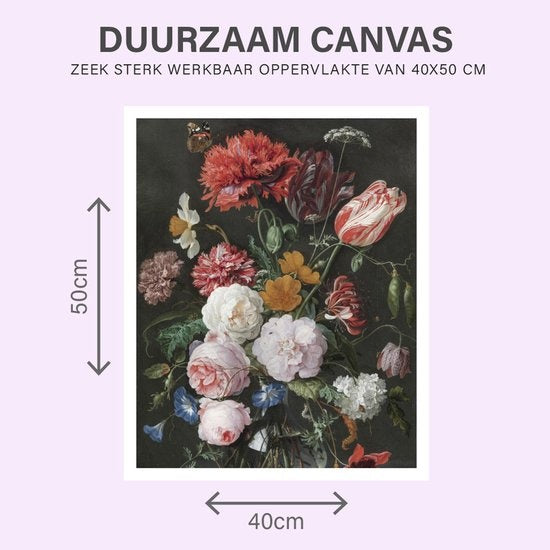 Rubye Malen nach Zahlen für Erwachsene Blumen in der Vase Mit Rahmen, Staffelei und Pinseln Leinwand - 40x50cm