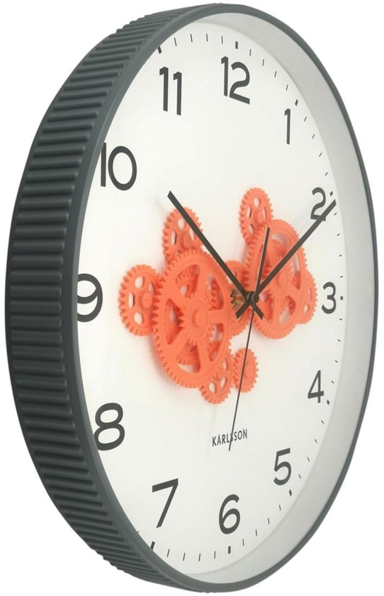 Karlsson Wanduhr „Open Gear“ – Grau – 40,8 x 40,8 x 40,8 cm – Moderne Wanduhr