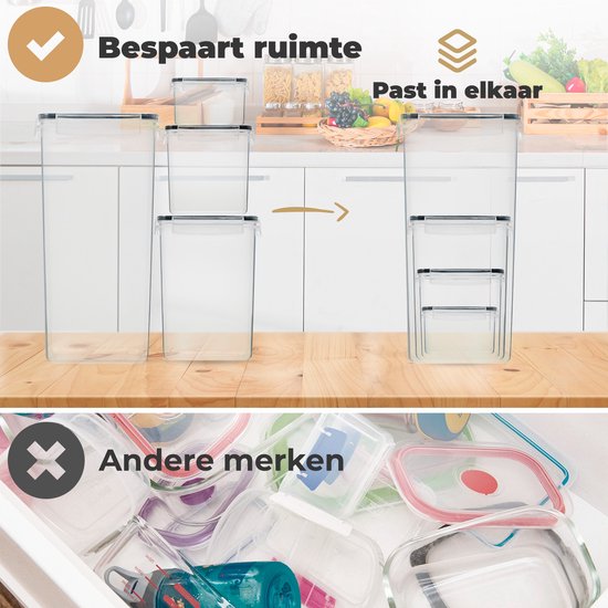 Stosh Food Storage Jars - Vorratsgläser - Bonbonglas - 16 Stück - BPA frei - Kunststoff