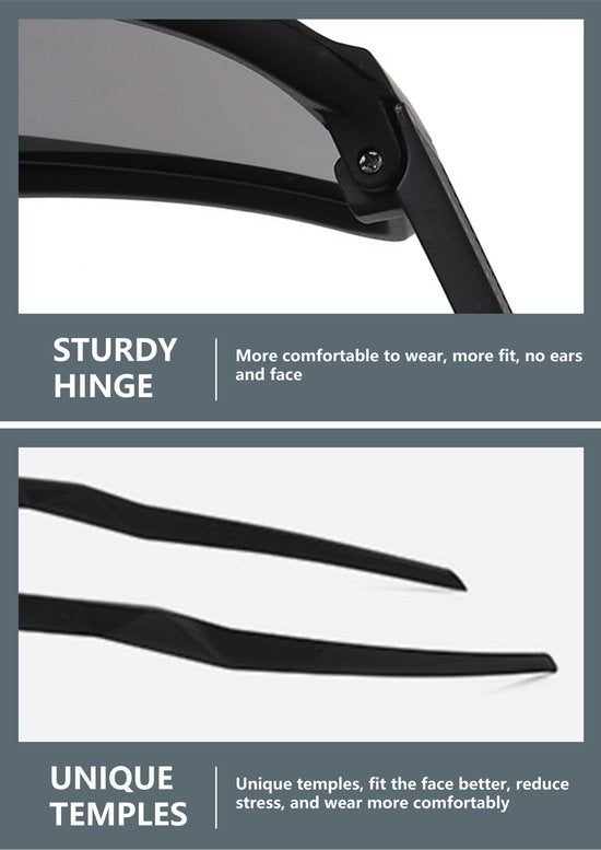 GarpexÂ® Radsportbrille - Sportbrille - Polaroid Sonnenbrille - Rennrad - Mountainbike - Motorrad - Dunkelblauer Rahmen Blaue Brille