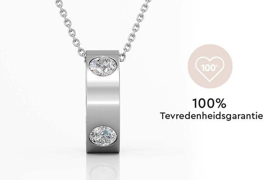 Yolora Damen Halskette mit Anhänger und Kalpa Camaka Kristallen - Farbe Silber - 18K Weißgold plattiert - Geschenkbox - Muttertagsgeschenk