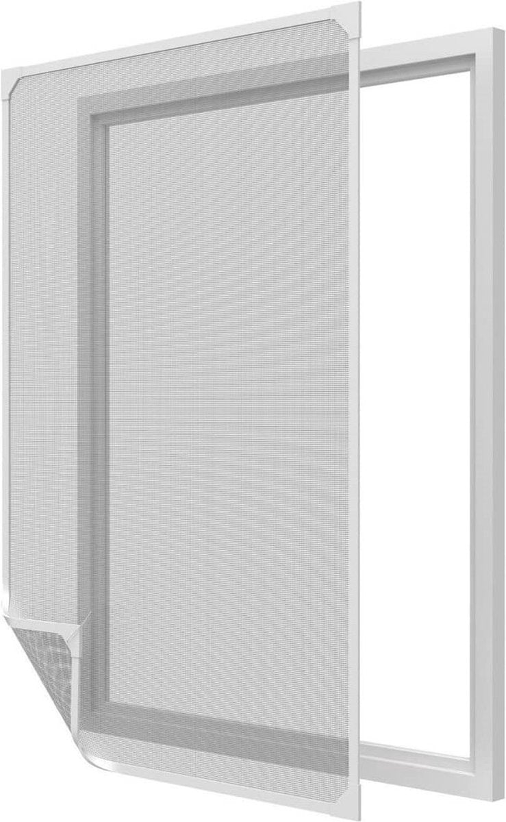 O'DADDYÂ¬Ã† Moskitonetz - Fenstergitter magnetisch rund - Maschengitter - 130 x 150 cm - Fliegengitter nach Maß - Gitter mit weißem Rand schwarze Maschen