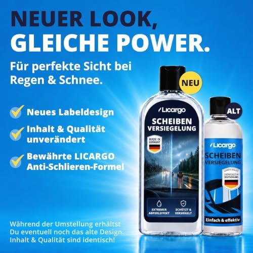 LICARGO Scheibenbeschichtung für Autos 250 ml – Extremes Abperleffekt für klare Sicht