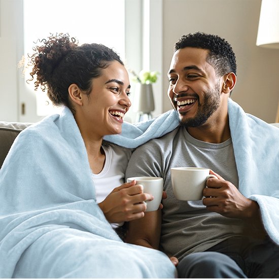 Auronic Electric Blanket - 200 x 180 cm - Heizdecke - 2 Personen - 3 Heizstufen - Decke - Mit Timer - Heizdecke - Hellblau