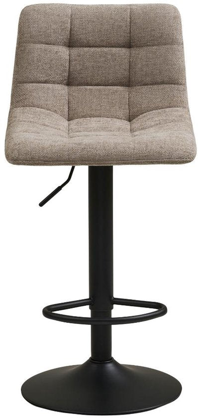 Anea Barhocker - höhenverstellbar - Stoffsitz mit Metallgestell - Modernes Design - Grau