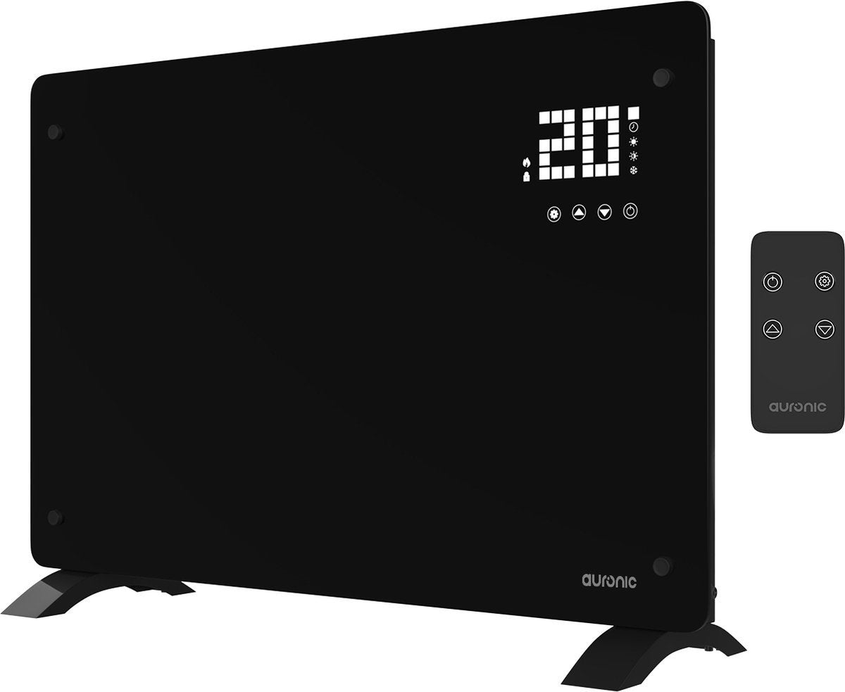 Auronic Elektroherd - Konvektorofen mit Thermostat und Fernbedienung - bis zu 22 m3 - 2000 W - Schwarz