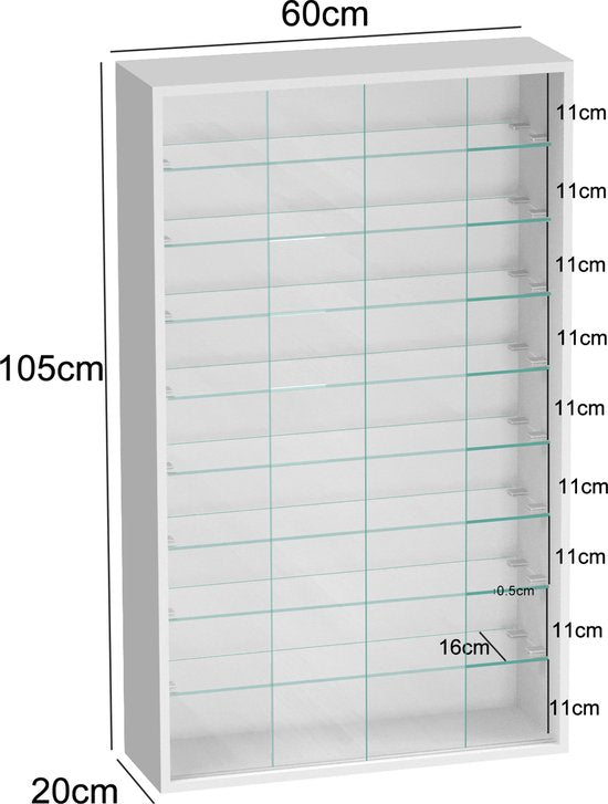 VDD Vitrine stehend hängend Wandvitrine - 60 x 105 x 20 cm