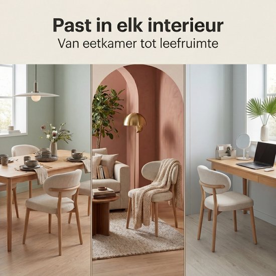 Bayt Japandi Esszimmerstühle – 2er-Set – Beige
