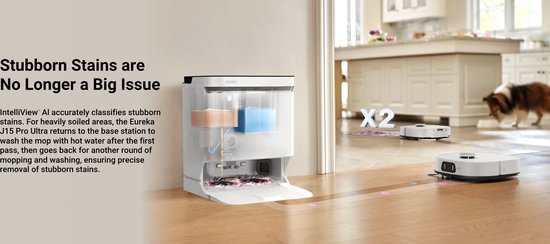 Eureka – J15 Pro Ultra white – Staubsaugerroboter mit Wischfunktion – selbstreinigende Ladestation