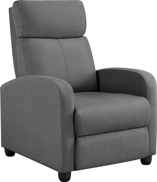 Yaheetech Relaxsessel – Grau – 87 x 61,5 x 99 cm – Verstellbarer Liegesessel mit Fußstütze