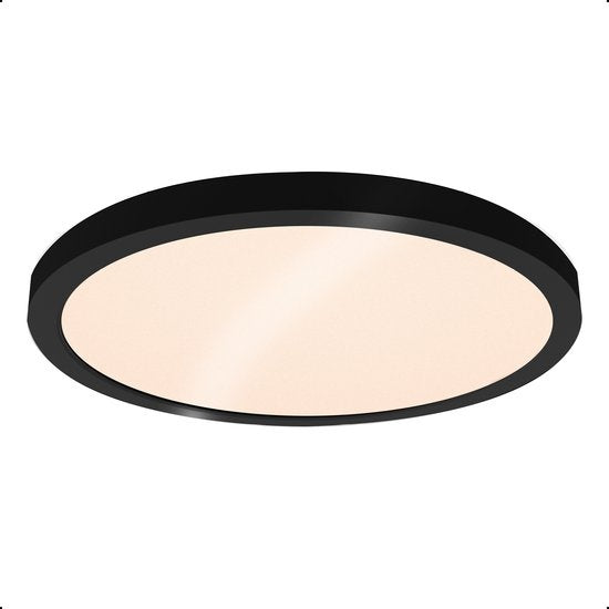 Goliving Deckenleuchte - Deckenleuchte - Led - Extra dünn - Warmweißes Licht - Schlafzimmer - Badezimmer - Wohnzimmer - Ã˜ 23cm - Schwarz