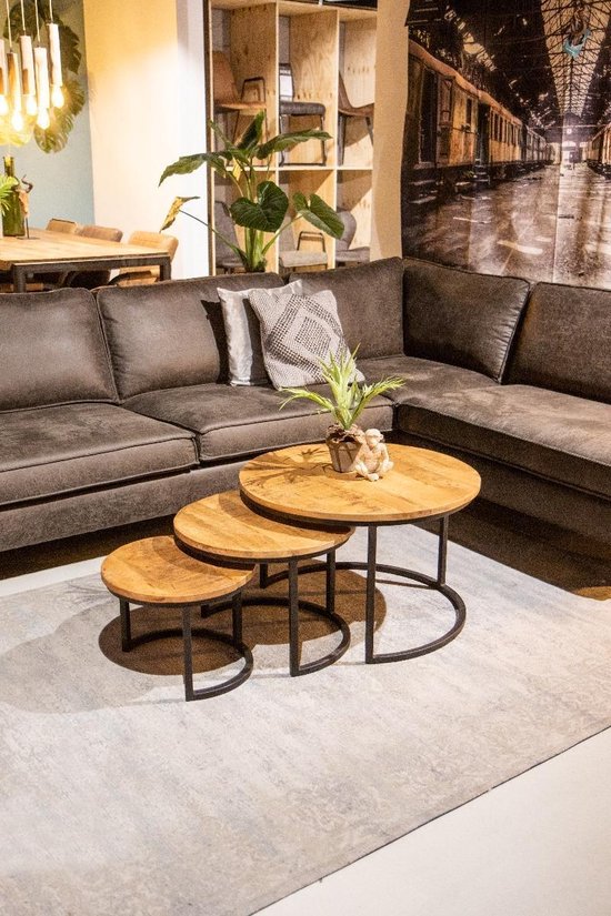 Trend Living Set Drei XXL Couchtisch - Braun - Holz