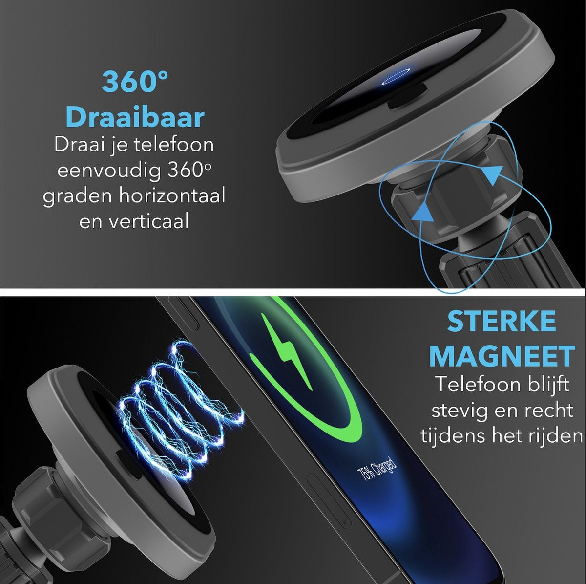 MW - MagSafe Autohalterung - MagSafe Autoladegerät - Handyhalterung Auto - Magnetische Handyhalterung Auto