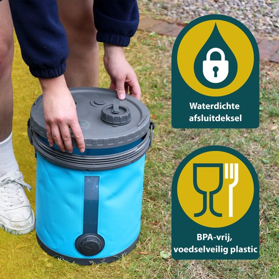 Colapz Faltbarer Wasserkanister 20 l Premium – BPA-freier Camping-Wassertank mit verriegelbarem Deckel und Hahn – Robuster Trinkwasserbehälter für den Außenbereich, den Garten und das Wohnmobil