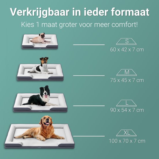 CozySense® Orthopädisches Hundekörbchen 100 x 70 cm - Größe XL - Wasserdichtes Hundebett mit waschbarem Bezug - Geeignet als Sitzkissen - Weiß